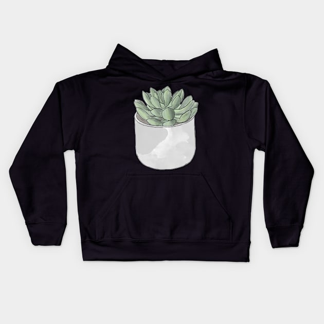 A cute potted succulent Kids Hoodie by artsyreader